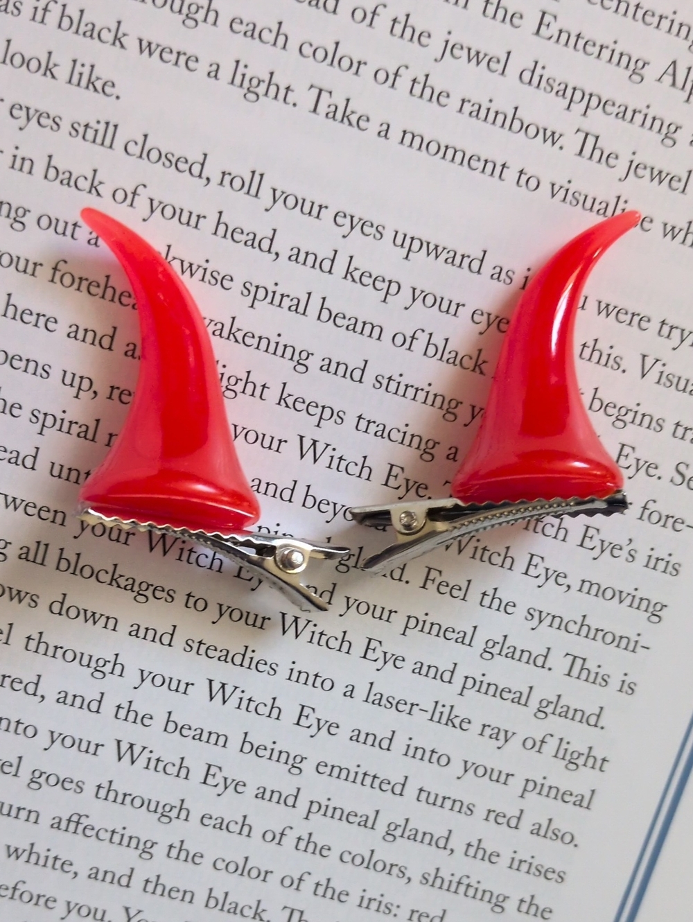 Red Devil Horn Hair Clips for Men Accessories